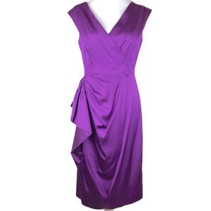 Maggy London Purple Satin Cocktail Dress